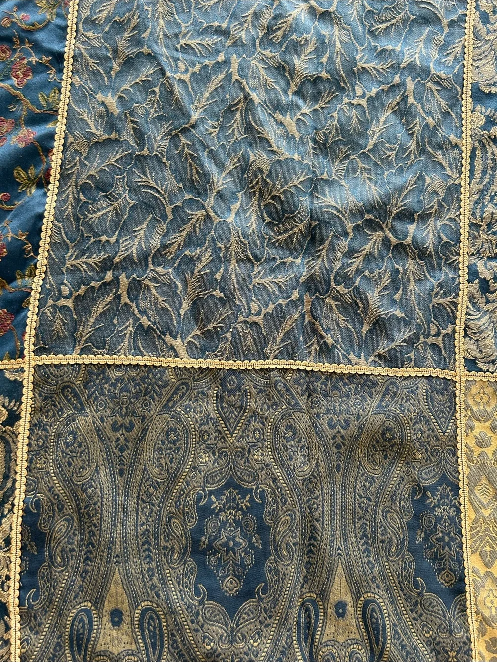 Blue and Gold Brocade Duvet Cover - Home Bedding